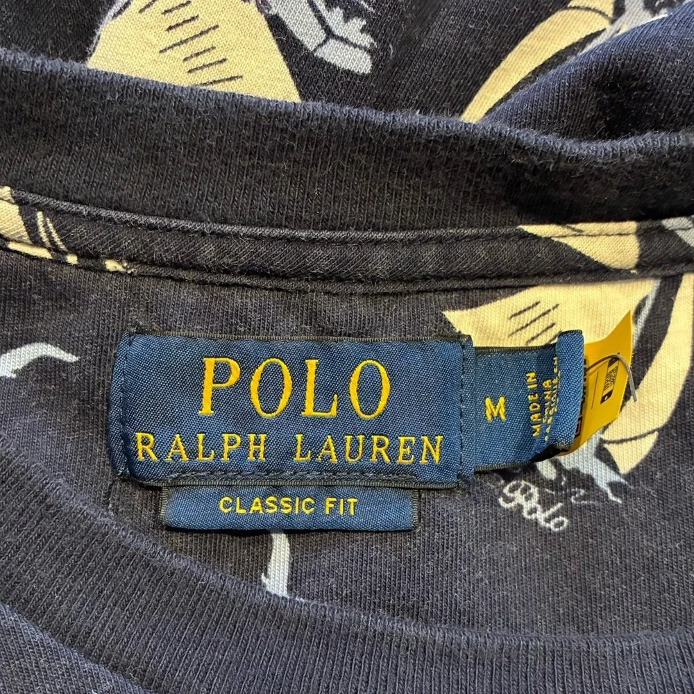 Polo Ralph Lauren Nautical T-Shirt Mens Sz M Navy‎ Sailboat Print Pony